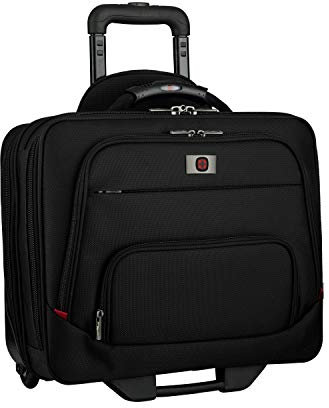 WENGER Spheria Trolley Laptop-Tasche, Notebook bis 16 Zoll, Tabletfach bis 10 Zoll, Aktentasche zum Rollen, Organizer, 22 l, Damen Herren, Büro Business-Reisen Uni, Schwarz, 605978