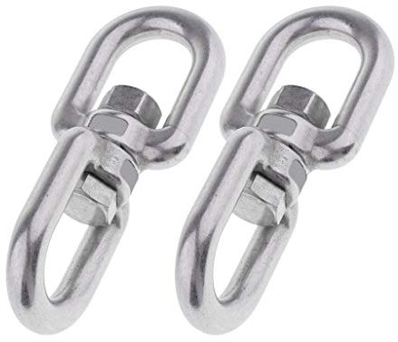 Perfeclan 2pcs Kugelgelagerter Drehwirbel | 8mm 250kg | Bequemes, sicheres & ruhiges Drehen von Hängesessel, Boxsack, Schwenkgrill, M8