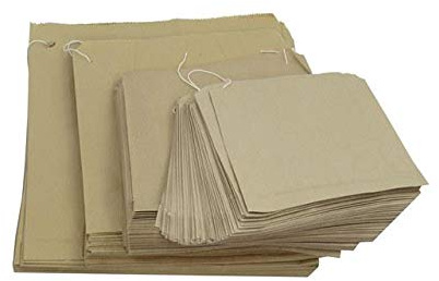 SURELOCK 100 Reusable 8.5 x 8.5 Brown Kraft Paper Bags | Eco-Friendly No Plastic Drawstring Food Storage Bags