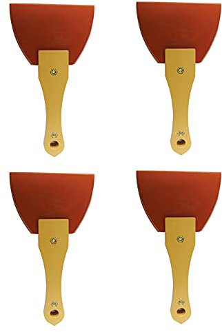 4 pièces de grattoirs à mastic en caoutchouc, outil de grattoirs à lames de grattoir en caoutchouc pour le rebouchage, grattoir à papier peint en plastique, grattoir à spatule, outils de spackle