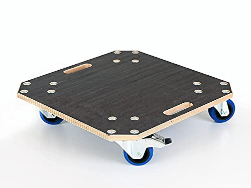Rollbrett (Schwerlast) | Made in Germany | hochwertige Verarbeitung | bis 300 kg Last | 50x50 cm | 18 mm Multiplex-Platte | + Vollgummirollen