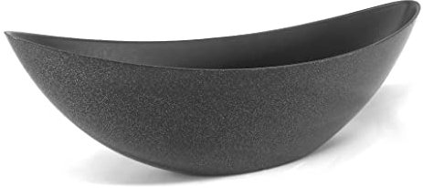DARO DEKO Kunststoff Blumentopf Schiff (schwarz-Glitter, 39 x 13cm) Pflanz-Schale Blumen-Töpfe Übertopf