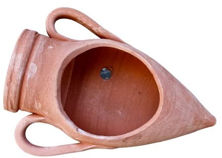 Anfora vaso a punta (cm 40) per piante e fiori in Terracotta 100% made in Italy lavorato a mano interno casa esterno giardino