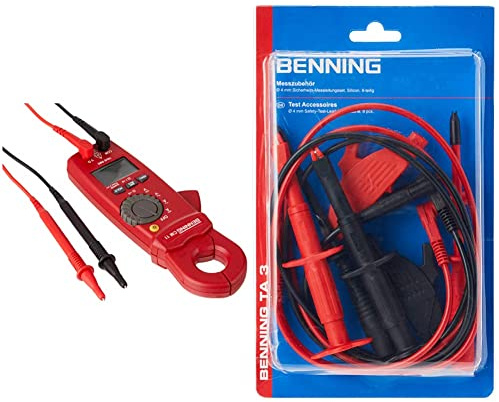 Benning 044067 cm 11 True RMS Milliampere-Stromzangen-Multimeter & TA 3 Elektrowerkzeuge, rot/schwarz