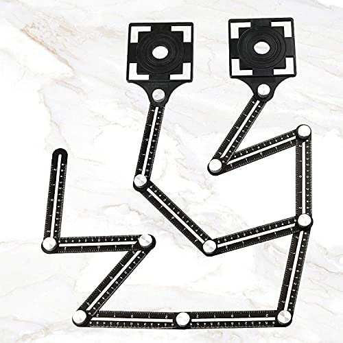 WJJ Localizzatore di Foro piastrella in Ceramica Foro Universale con Perforazione di Posizionamento Multifunzionale Tile di Alta precisione Artefatto Righello a Sei Volte (2 Pezzi)