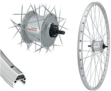 Bärwinkels Vorderrad 26 Hohlkammerfelge 3W / 6V Shimano Nexus Nabendynamo Silber DH-C30003