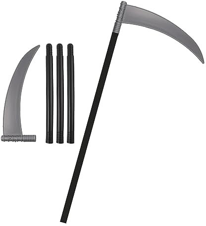 Halloween Festive Grim Reaper Scythe Devils Toys Scary Festive Fun 4 Pieces 110cm Detachable Plastic Weapon For Halloween
