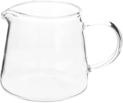 Luxshiny Brocca Di Vetro Con Manico 15Oz Versatore Latte Trasparente Per Caffè Sciroppo Design Ergonomico Resistente Al Calore Per Uso Quotidiano