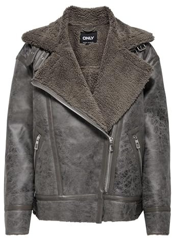 ONLY Onlbetty Bonded Oversized Aviator CC Otw Giacca da Motociclista, Noce, S Donna