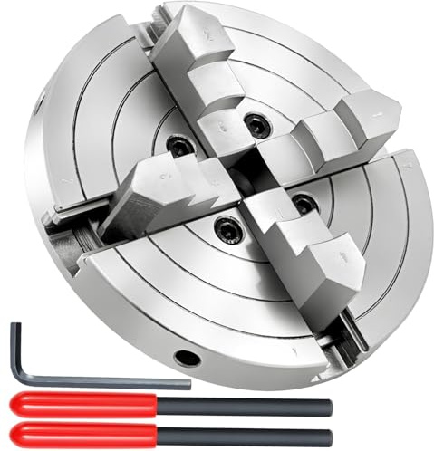CXRCY 6Inch Lathe Chuck for Woodworking 1 x 8 tpi, 4-Jaw Self-Centering Wood Lathe Chuck Kit
