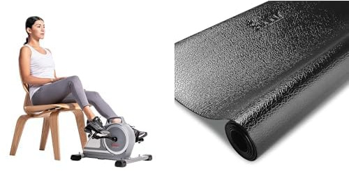 Sunny Health & Fitness Fahrrad für unter den Schreibtisch SF-B020026 + Ausrüstung Matte NO. 083