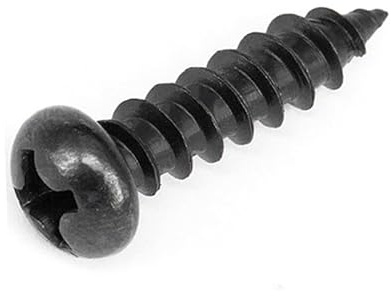 MOOPW Carbon Steel Cross Round Head Self Tapping Wood Screws | Pan Head Pointed Tail Self Drilling Screws M3 x 15mm 100 Pcs