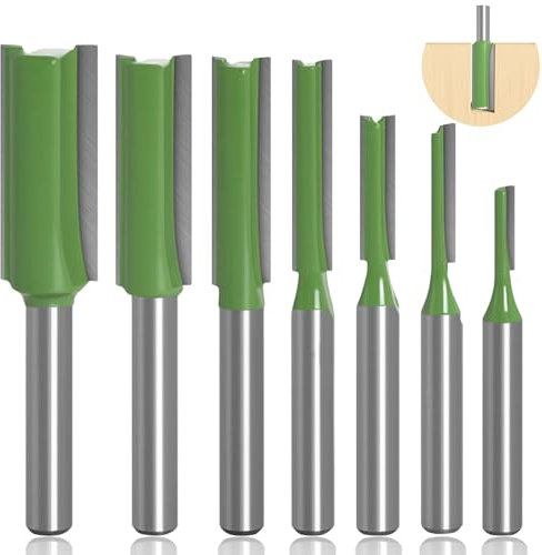 Set di 7 punte per fresa per fresa verticale in lega da 6 mm, per fresa per legno, taglio, fresa per scanalatura, fai da te