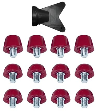 harayaa 12x pointes de remplacement crampons de Rugby crampons de bottes de football chaussures de piste accessoires pour l'entraînement, Rouge foncé