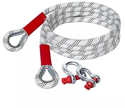 UNbit Abschleppseil, Auto-Hochleistungs-Abschleppgurte 4M/ 5M/ 7M mit 2 Schäkeln 4M Seil(Size:7M)