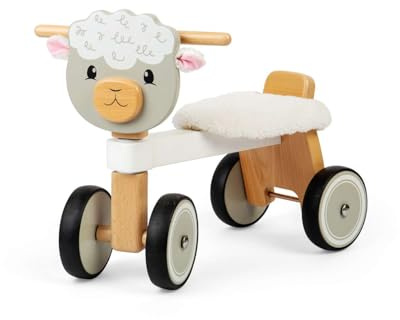 Bigjigs Toys Ride On Sheep, Bicicleta de Equilibrio de Madera, Triciclo de Animales para niños, desarrolla Habilidades motoras, Regalos para niños de 18+ Meses.