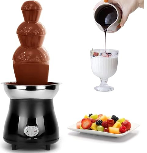 HYYKEJI 3 Tier Electric Chocolate Melting Machine, Stainless Steel Chocolate Fondue Fountain, Independent Switch, Easy to Use and Clean, for Cheese, Bbq Sauce, Restaurant