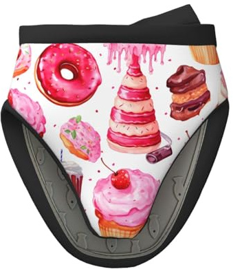 Ofenhandschuhe aus Silikon, hitzebeständige Handschuhe, rosa Dessert-Muster, Ofenhandschuhe, Mini-Ofenhandschuh, Küchenzubehör