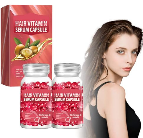 Hair Vitamin Serum Capsule Hair Treatment Serum Hair Care Capsules, No Rinsing Required, Suitable for All Hair Types to Improves Dryness and Frizz Effect