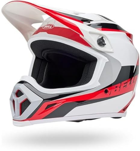 Bell MX-9 MIPS RIFT ECE Helm Motocross – MIPS – verstellbare Passform – Gute Belüftung – EPS-Schale – CE EN1078 – Red/White, Größe: M