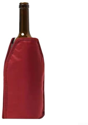 Ice Wine Cooler, Reusable Wine Bottle Cooler Solid Gel Wine Sleeve Freezer Sleeve Wine Bottle Cooler Bag, 23.5x15.5 cm(Red)