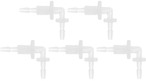 HEROFFIX Ellbogenverbinder Klar 5 Stück Aquarium PP 3/32 M6 | 3/32 Schlauch ID, M6 Gewinde, 90° Winkel, Dichte Abdichtung, Langlebig, Passend Für Pool, Teich, Bewässerung