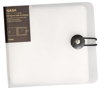 FVDPWYE Borsa per CD, Dvd, Portafoglio, Portatile, con 12 Scomparti, Porta CD Leggero, Organizer per CD per Adulti, Musicisti, Donne, Uomini, Viaggi, Bianco Traslucido