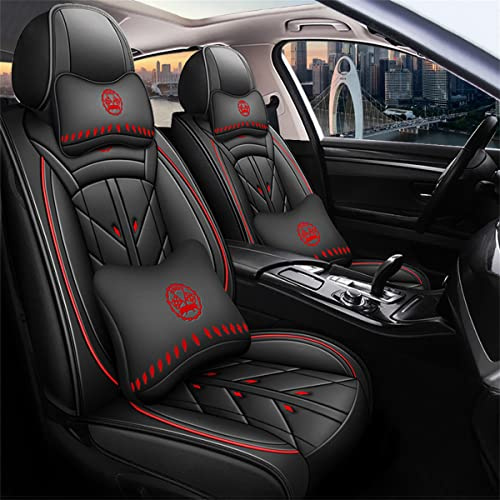 maiqiken Autositzbezug Für Audi A3 Sportback Hatchback 2002-2025 Komplettset 5 Sitze sitzbezüge Allwettereinsatz Auto PU Ledersitzbezug Vorne und Hinten 5 Stück, Deluxe Version - Schwarz