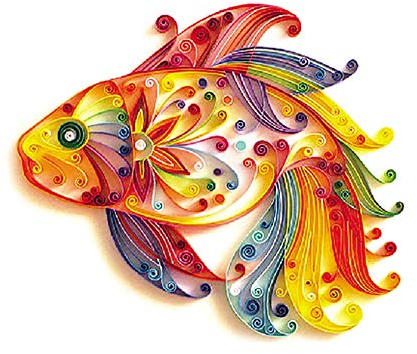 Weihnachts-Kits, Papier-Quilling-Set, buntes Fisch-Design mit Papier-Quilling-Streifen, Werkzeug, Zeichenpapier, Quilling-Set für Erwachsene, DIY, handgefertigtes Kunsthandwerk, We