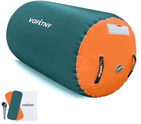 VOFiTNY Gymnastics Roller Tumbling Barrel 3.3ft L x 2ft Octagon Track Mat Tumbler for Home/Gym Do Not Include Pump