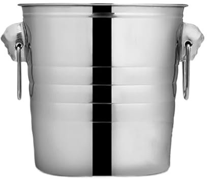VNSMM Drinks Cooler Stainless Steel Large Ice Punch Bucket Wine Beer Wine Chiller Bottle Cooler Champagne Barrel Deer Head Ice Bucket Wine Cooler(1piece 5L)