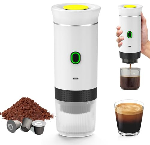 Macchina per caffè portatile, per espresso e riscaldamento elettrico da viaggio, per 12 V auto e campeggio, caffettiera per campeggio