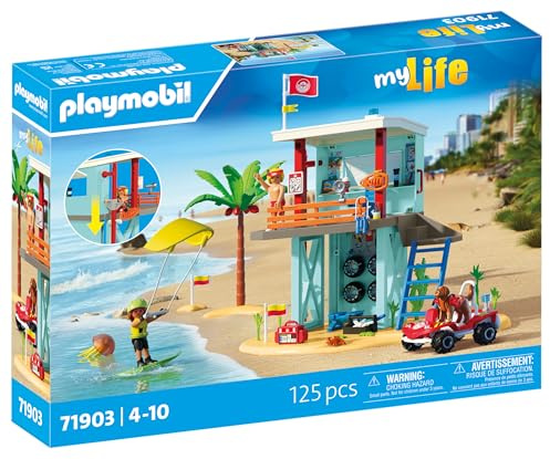 PLAYMOBIL | Vacation on The Beach | Torre de Rescate con Buggy Playero | Juguete para Mayores de 4 años | Regalo Ideal para niños | Aventura en la Playa con Figuras y vehículo | 71903
