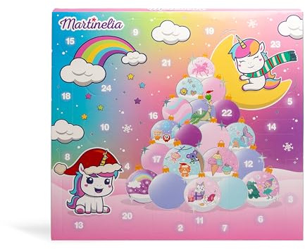 MARTINELIA – Calendario dell'Avvento Bellezza Bambino 24 Giorni – 24 Sorprese Incantate – Trucco – Accessori – Cura Per Bambina – Regalo ideale – 1 Unità