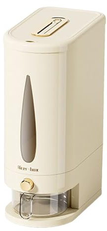 Airtight Container Rice Glass with Measuring Cup - Portable Müsli Dispenser for Getreide Sojabohnes | Eco-Friendly Kitchen Storage| Reisbehälter for Mais Trockenfutter