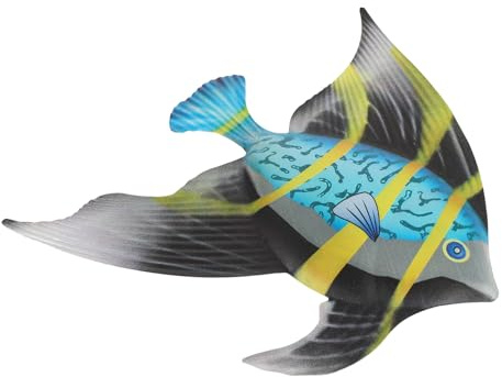 BESTYASH Decorazione Murale Artistica a Forma di Pesce Blu in Ferro e Appesa Resistente Creative e Accoglienti per Decorazioni da Giardino e Soggiorno