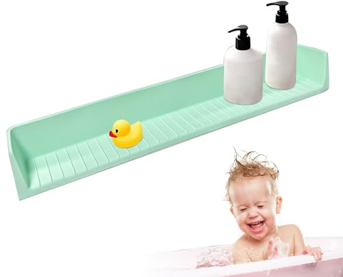 Vasca da bagno Guard Splash - Barriera d'acqua lato vasca da bagno in silicone, Organizzatore di giocattoli del forte di aspirazione, combinata con posizionamento multi-, assicura una