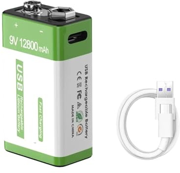 Batería Recargable De Iones De Litio De 9 V Y 12800 MAh, Tipo C, USB, For Multímetro, Micrófono, Juguetes Y Control Remoto.(1PCS)