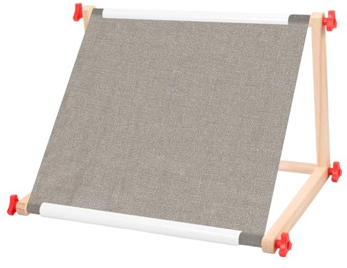 Broderiram, rektangel broderiram av trä, justerbar rektangel, gratfri, slät och lätt, bra för broderier, konstverk, gör-det-själv-verktyg (S, protokollfärg)