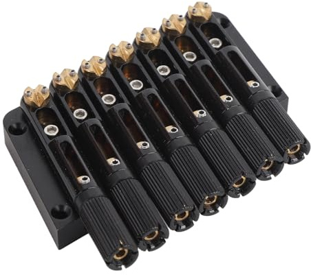 Keenso 7 Strings Headless Guitar Bridge, Hergestellt aus Hervorragendem Messingmaterial, Stabiler Vibrationstransfer für Qualitätsklang, Einfacher Installation, Elegantes Design, Verbesserte (GA1127)