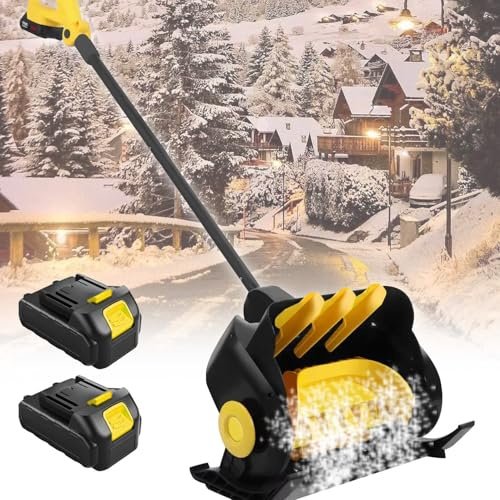 Pala da neve elettrica senza fili con manico regolabile, 2 batterie e caricabatterie rapido per una facile rimozione della neve