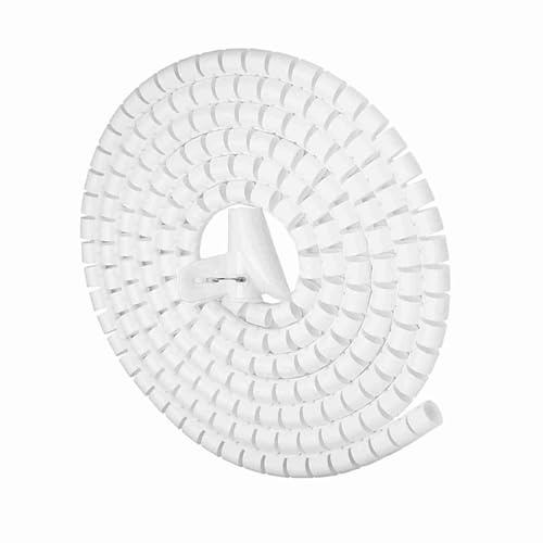 ACOGEDO Flexible Spiral Tube Cable Organizer Wire Wrap Cord Protector Wire Storage White 3.0m * 16mm You Designed the Zip-up and Easily Flexible with Solution Cut Can to Spiral Wrap (3.0m*16mm)
