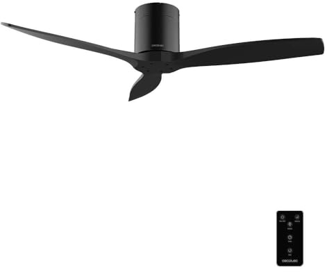 Cecotec Takfläkt med fjärrkontroll 52 tum EnergySilence Aero 5400 Classic Black&Black. DC-motor 40 W, 3 blad, 6 hastigheter, timer upp till 8h, vinter/sommarläge