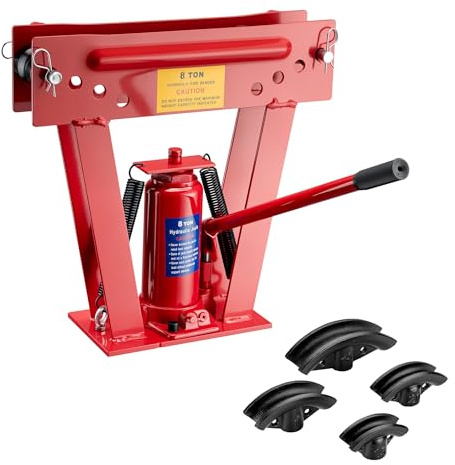 Wiltec Piegatubi idraulica 8 t, curvatubi con 4 matrici Ø 21,3-40 mm, piega tubi con forme di piegatura incluse