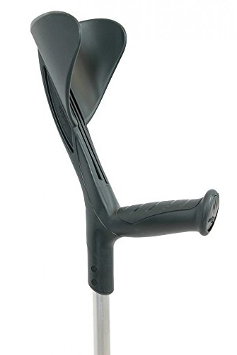 Herdegen Gima 43100 Evolution Stampella in alluminio, Regolabile in altezza, 1 paio - Nero/Grigio, Impugnatura ergonomica