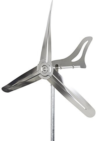 A1006 - steel4you SKARAT XXL Windrad Windmühle Speedy65 Plus aus Edelstahl (65cm Rotor-Durchmesser), kugelgelagert, mit Windfahne (360° Grad drehbar) - Made in Germany (Höhe: 225cm)