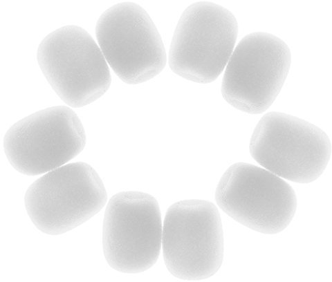 MagiDeal 10pcs Mini Bonnette de Micro Anti Vent en Mousse Pare-Brise Housse pour Micro Cravate - Blanc