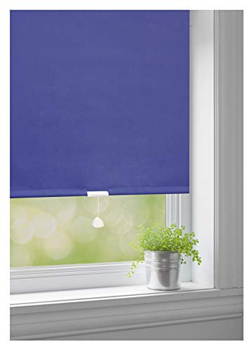 JalousieCrew Springrollo Classic Mittelzugrollo Schnapprollo Rollo Marine dunkel blau - Breite 60-220 cm Länge 180 cm und 230 cm Blickdicht Blickschutz (100 x 180 cm)