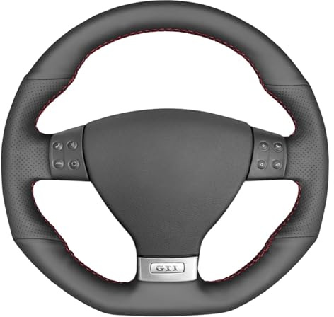 MEWANT Auto Lenkradbezüge Wrap für Golf 5 Mk5 GTI Golf 5 R32 Passat R GT 2005 DIY Hand Nähen