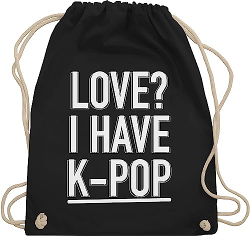 Turnbeutel Rucksack - Festival & Konzert - Love? I have K-Pop - Unisize - Schwarz - k+pop+geschenke festivalbeutel festivals kpop beutel tasche für festival-bag konzerte k pop beutelrucksäcke
